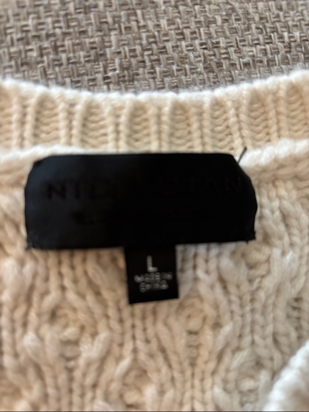 Nili Lotan Cream Cable Knit Crewneck Sweater - Picture 2 of 9